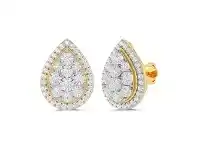Bevilles Jewellery Halo Pear Stud Earrings with 1/5ct of Diamonds in 9ct Yellow Gold offer