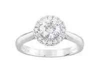 Meera Halo Ring with 0.85ct of Laboratory Grown Diamonds in 18ct White Gold - M