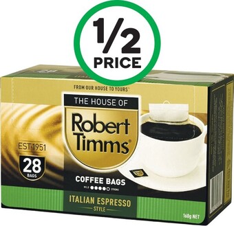 Woolworths Robert Timms Coffee Bags Pk 28 offer