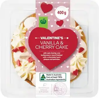 Woolworths Woolworths Valentineu2019s Cake 400g offer