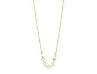 Bevilles Jewellery 9ct Yellow Gold Silver Infused Necklace with Cubic Zirconia offer