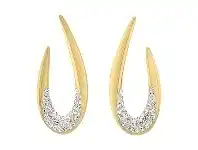 Bevilles Jewellery Crystal Swirl Stud Earrings in Yellow Stainless Steel offer