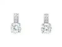 Bevilles Jewellery Sterling Silver and Cubic Zirconia Stud Earrings with Stones on Bale offer