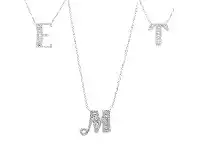 Bevilles Jewellery Sterling Silver Cubic Zirconia Initial Necklace - Most Initials Available - B offer