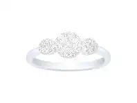 Bevilles Jewellery Sterling Silver Cubic Zirconia Pave Graduated Disc Ring - O offer