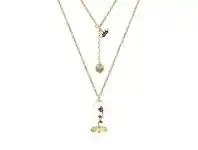 Bevilles Jewellery Disney Beauty and The Beast Enchanted Rose Necklace Gold offer