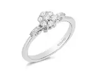 Enchanted Disney Fine Jewelry Sterling Silver Cinderella Composite Ring with 1/4ct of Diamonds - Q