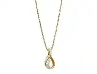 Bevilles Jewellery Yellow Stainless Steel Crystal Infinity Twist Necklace offer