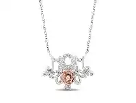 Bevilles Jewellery Enchanted Disney Fine Jewelry 9ct and Sterling Silver Belle "Mom" Necklace with Diamonds offer