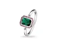 Bevilles Jewellery Thomas Sabo Ring Red & Green Stones, Silver - 50 offer