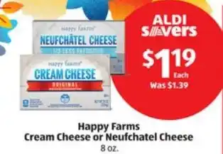 Happy Farms Cream Cheese or Neufchatel Cheese
