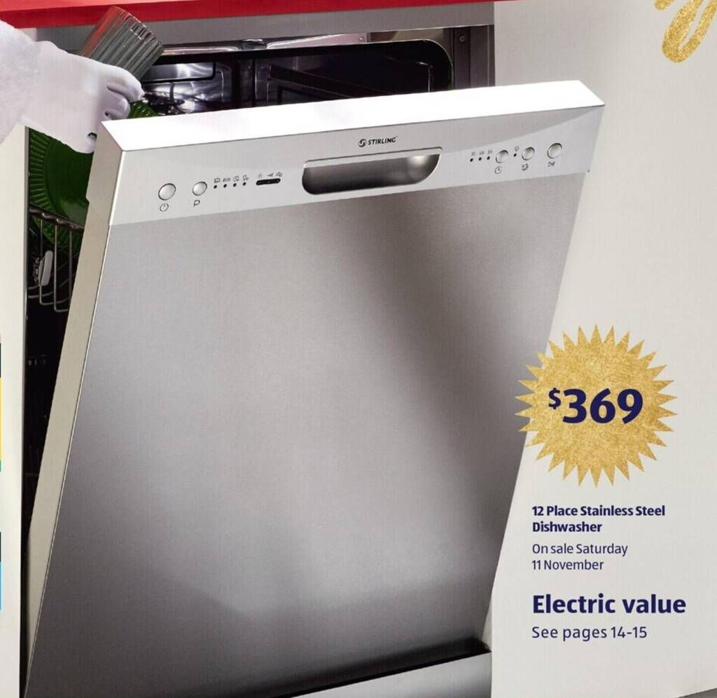 12 Place Stainless Steel Dishwasher offer at ALDI