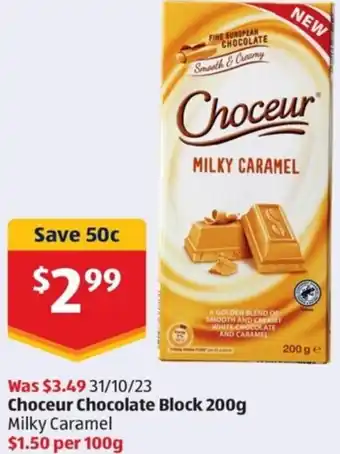 ALDI Choceur Chocolate Block 200g offer