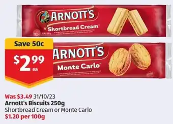 ALDI Arnott's Biscuits 250g offer