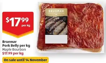 ALDI Bruemar Pork Belly per kg offer