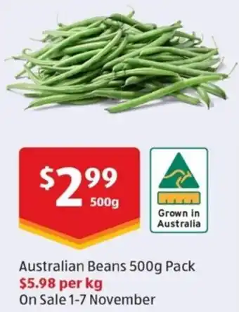 ALDI Australian Beans 500g offer