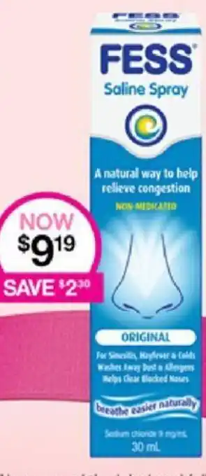 Priceline FESS Saline Spray offer