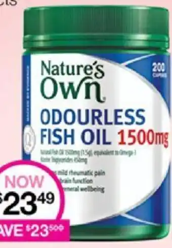 Priceline Nature's Own ODOURLESS FISH OIL 1500mg offer