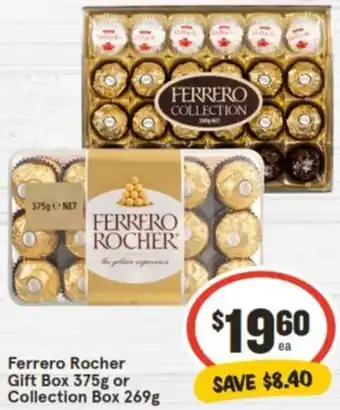 IGA Ferrero Rocher Gift Box 375g or Collection Box 269g offer