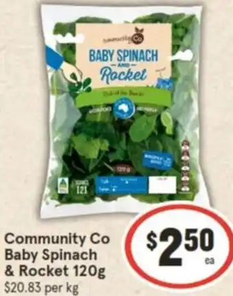 IGA Community Co Baby Spinach & Rocket 120g offer