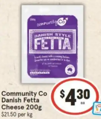 IGA Community Co Danish Fetta Cheese 200g offer