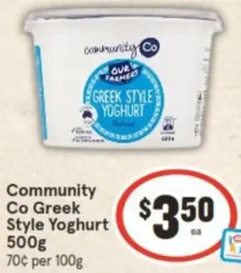 IGA Community Co Greek Style Yoghurt 500g offer