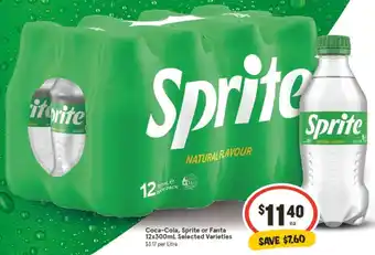 IGA Coca-Cola, Sprite or Fanta 12x300mL offer