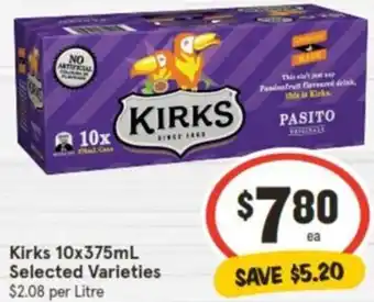 IGA Kirks 10x375mL offer