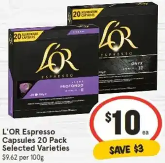 IGA L'OR Espresso Capsules 20 Pack offer