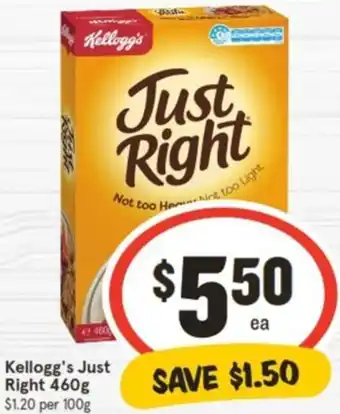 IGA Kellogg's Just Right 460g offer