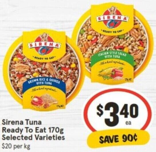 Sirena Tuna Ready To Eat 170g offer at IGA