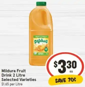 IGA Mildura Fruit Drink 2 Litre offer