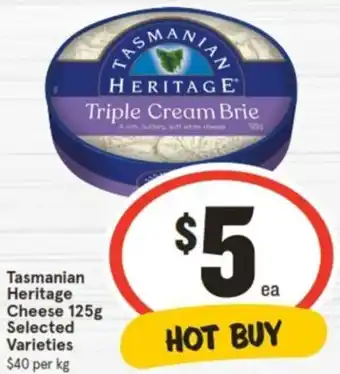 IGA Tasmanian Heritage Cheese 125g offer