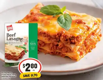 IGA On The Menu Frozen Meals 260g offer
