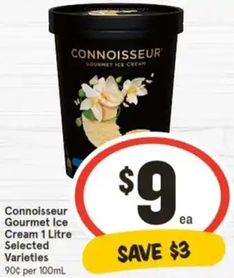 IGA Connoisseur Gourmet Ice Cream 1 Litre offer