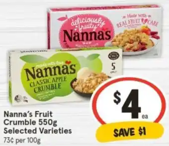IGA Nanna's Fruit Crumble 550g offer