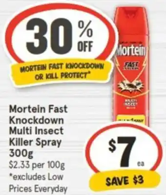 IGA Mortein Fast Knockdown Multi Insect Killer Spray 300g offer