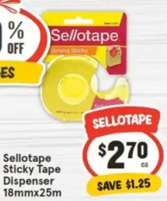 IGA Sellotape Sticky Tape Dispenser 18mmx25m offer