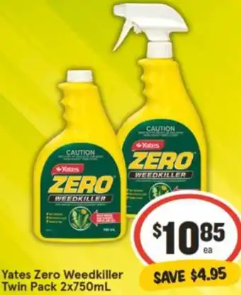 IGA Yates Zero Weedkiller Twin Pack 2x750mL offer