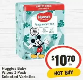IGA Huggies Baby Wipes 3 Pack offer