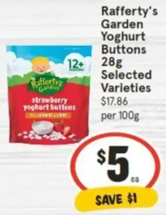 IGA Rafferty's Garden Yoghurt Buttons 28g offer