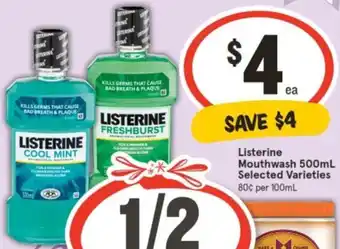 IGA Listerine Mouthwash 500mL offer