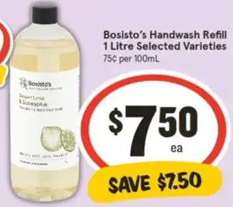 IGA Bosisto's Handwash Refill 1 Litre offer