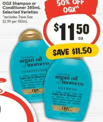IGA OGX Shampoo or Conditioner 385mL offer