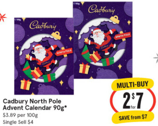 Cadbury North Pole Advent Calendar 90g offer at IGA