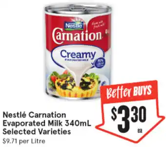 IGA Nestlé Carnation Evaporated Milk 340mL offer