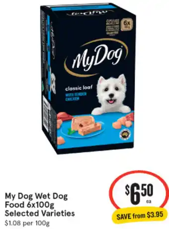 IGA My Dog Wet Dog Food 6x100g offer
