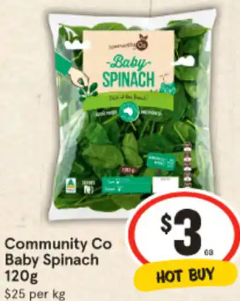 IGA Community Co Baby Spinach 120g offer