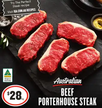 IGA BEEF PORTERHOUSE STEAK offer