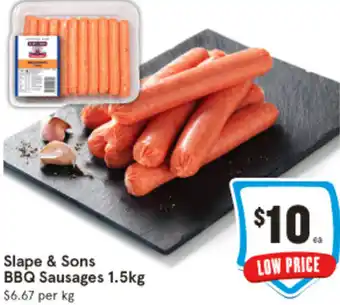 IGA Slape & Sons BBQ Sausages 1.5kg offer